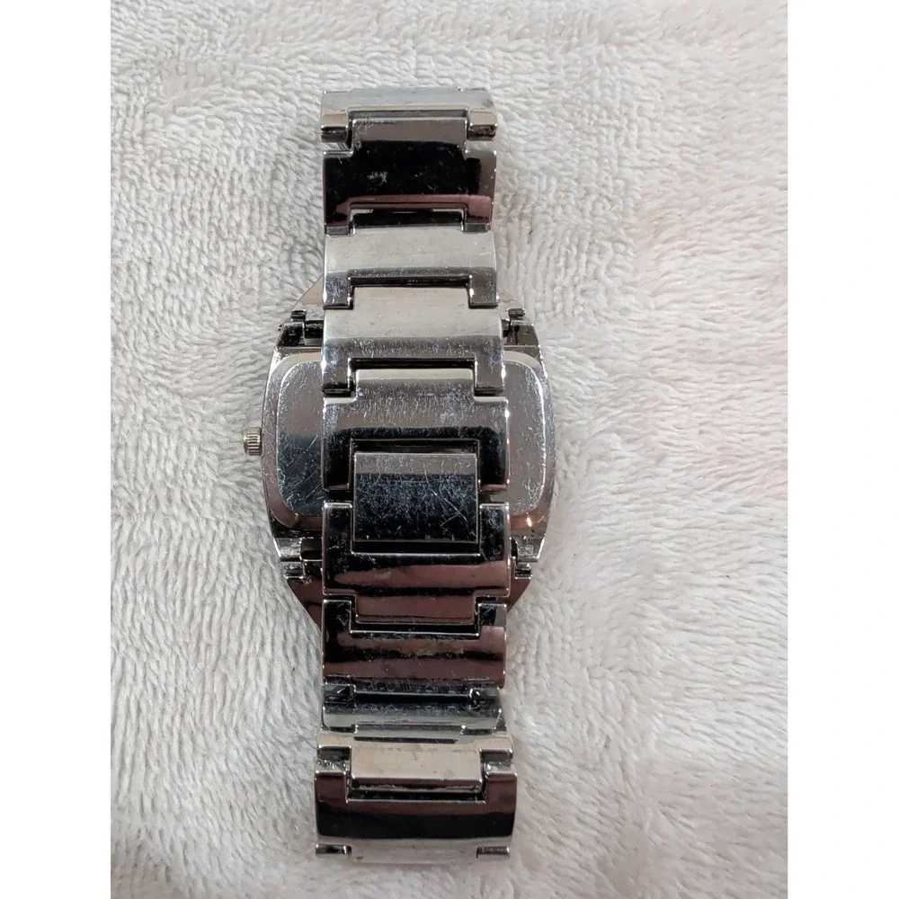 Giorgio Valentian Silver Tone Rhinestone Crossover‎ Quartz Watch P310AB